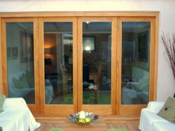 Oak bifold doors